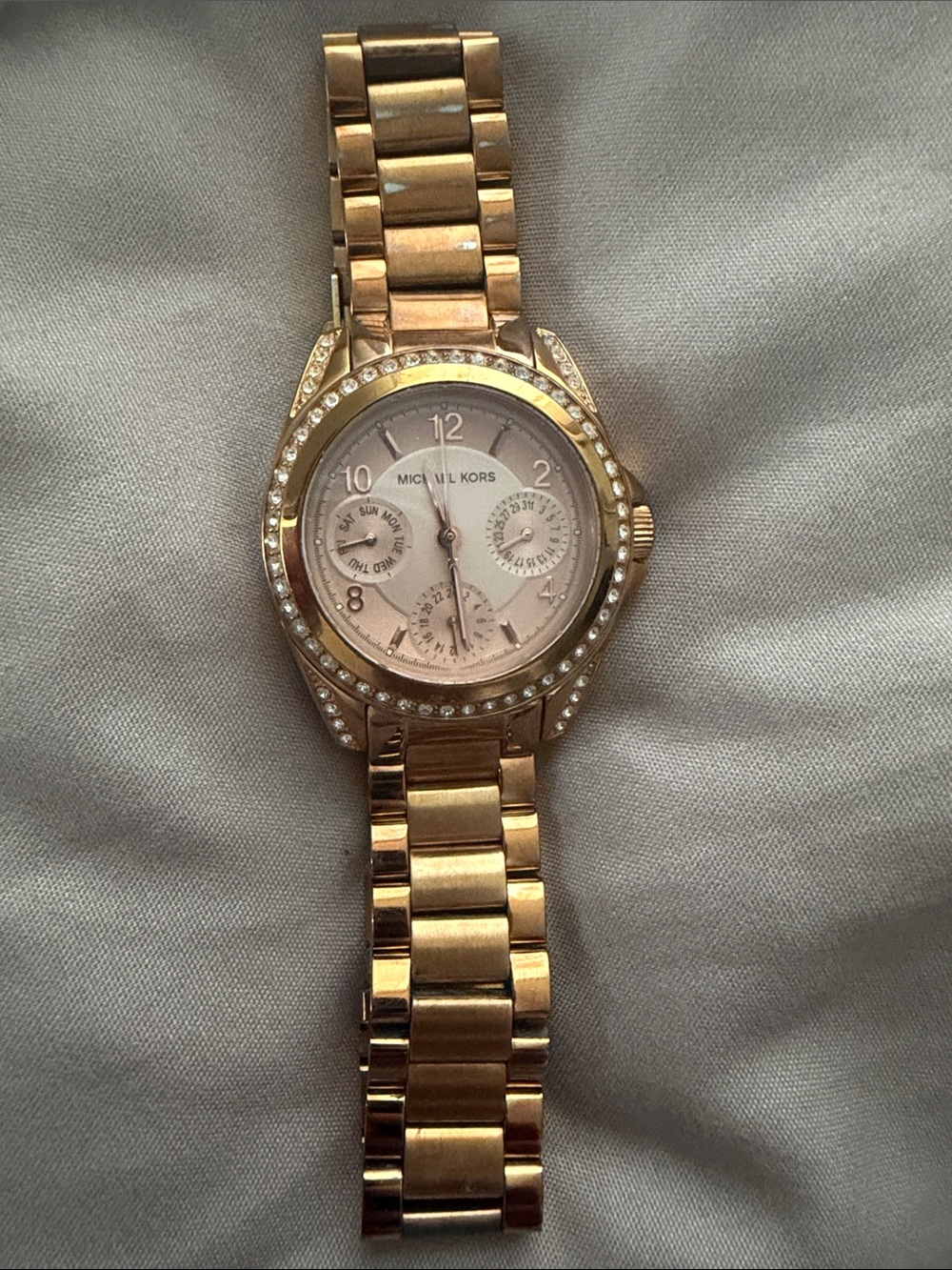 Michael Kors Rose Gold Crystal-Trim Bracelet Watch